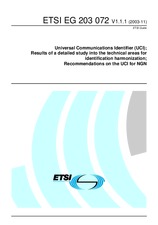 Die Norm ETSI EG 203072-V1.1.1 4.11.2003 Ansicht