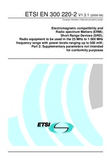 Die Norm ETSI EN 300220-2-V1.3.1 21.9.2000 Ansicht