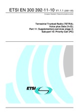 Die Norm ETSI EN 300392-11-10-V1.1.1 28.5.2001 Ansicht