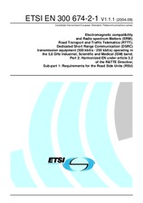 Die Norm ETSI EN 300674-2-1-V1.1.1 6.8.2004 Ansicht