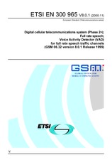 Die Norm ETSI EN 300965-V8.0.1 15.11.2000 Ansicht