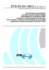 Die Norm ETSI EN 301489-3-V1.3.1 16.11.2001 Ansicht