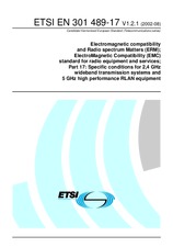 Die Norm ETSI EN 301489-17-V1.2.1 29.8.2002 Ansicht