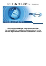 Die Norm ETSI EN 301502-V11.1.1 4.7.2014 Ansicht