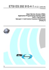 Die Norm ETSI ES 202915-4-1-V1.2.1 5.8.2003 Ansicht