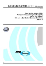 Die Norm ETSI ES 202915-4-1-V1.3.1 8.3.2005 Ansicht