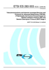 Die Norm ETSI ES 283003-V2.6.1 5.8.2008 Ansicht