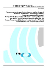 Die Norm ETSI ES 283026-V1.6.0 18.4.2008 Ansicht