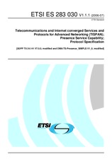 Die Norm ETSI ES 283030-V1.1.1 3.7.2006 Ansicht