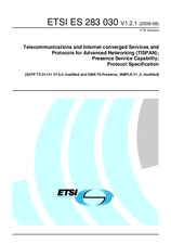 Die Norm ETSI ES 283030-V1.2.1 5.8.2008 Ansicht