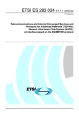 Die Norm ETSI ES 283034-V1.1.1 21.6.2006 Ansicht