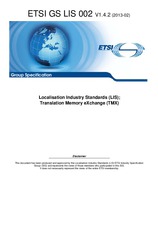 Die Norm ETSI GS LIS 002-V1.4.2 11.2.2013 Ansicht