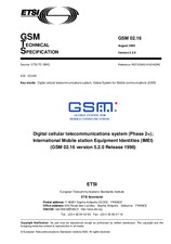 Die Norm ETSI GTS GSM 02.16-V5.2.0 24.8.2000 Ansicht