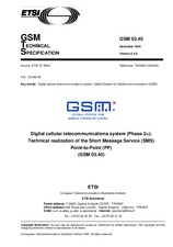 Die Norm ETSI GTS GSM 03.40-V5.0.0 15.2.1996 Ansicht