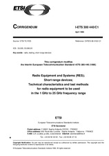 Die Norm ETSI I-ETS 300440-ed.1/Cor.1 30.4.1996 Ansicht