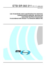 Die Norm ETSI SR 002211-V1.1.1 20.2.2004 Ansicht