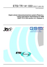Die Norm ETSI TR 141033-V4.0.1 3.5.2001 Ansicht