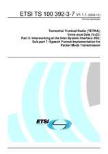 Die Norm ETSI TS 100392-3-7-V1.1.1 8.12.2003 Ansicht