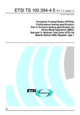 Die Norm ETSI TS 100394-4-5-V1.1.1 30.10.2000 Ansicht