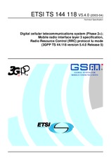 Die Norm ETSI TS 144118-V5.4.0 30.4.2003 Ansicht