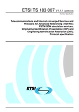 Die Norm ETSI TS 183007-V1.1.1 27.3.2006 Ansicht