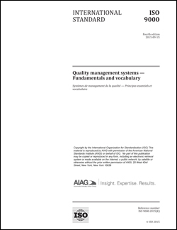 Publikation AIAG Quality Management Systems - Fundamentals and Vocabulary 1.9.2015 Ansicht