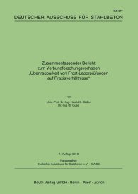 Publikation  DAfStb-Heft 577; Übertragbarkeit von Frost-Laborprüfungen auf Praxisverhältnisse; Zusammenfassender Bericht zum Verbundforschungsvorhaben 31.5.2010 Ansicht