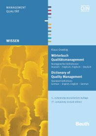 Publikation  DIN Media Wissen; Wörterbuch Qualitätsmanagement; Normgerechte Definitionen Deutsch - Englisch, Englisch - Deutsch 24.1.2017 Ansicht